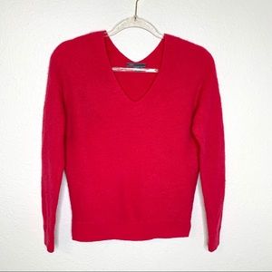Vince cashmere v neck sweater magenta pink